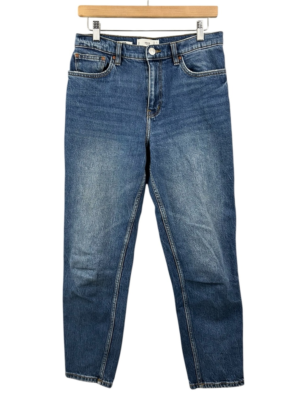 Mango Mom High Rise Ankle Blue Jeans Size 6
